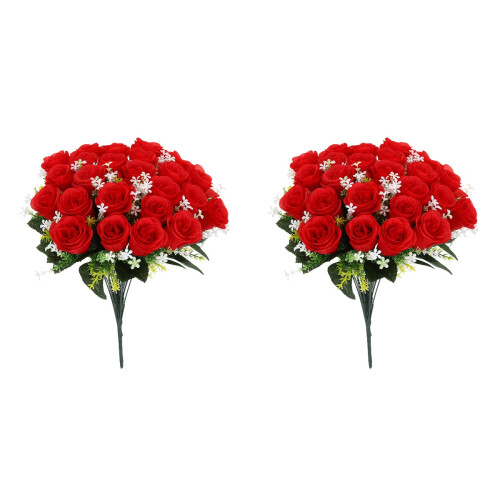 2Pcs Buquê De Seda Artificial Para Decoração De Noivas