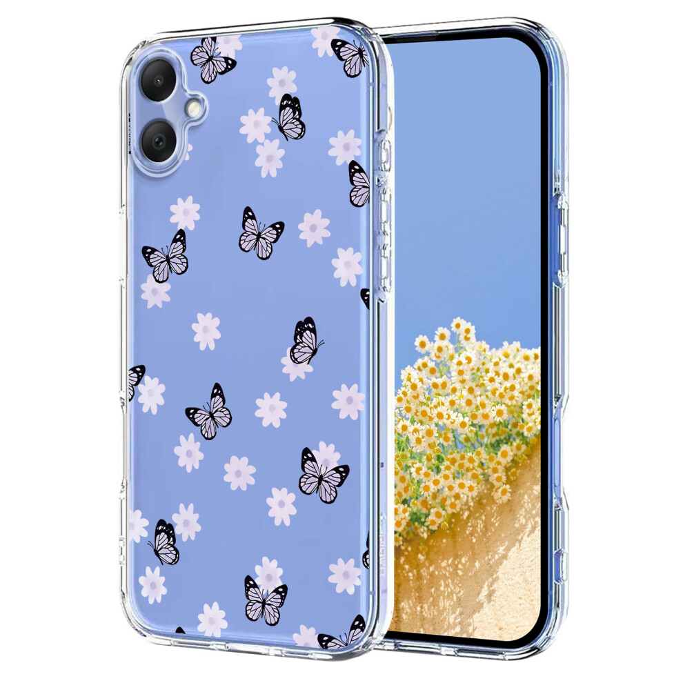 (Butterflies) For Samsung Galaxy A06 4G / Galaxy A06 5G Case Butterfly Floral Pattern Printing Tpu Phone Back Cover 6914291057176