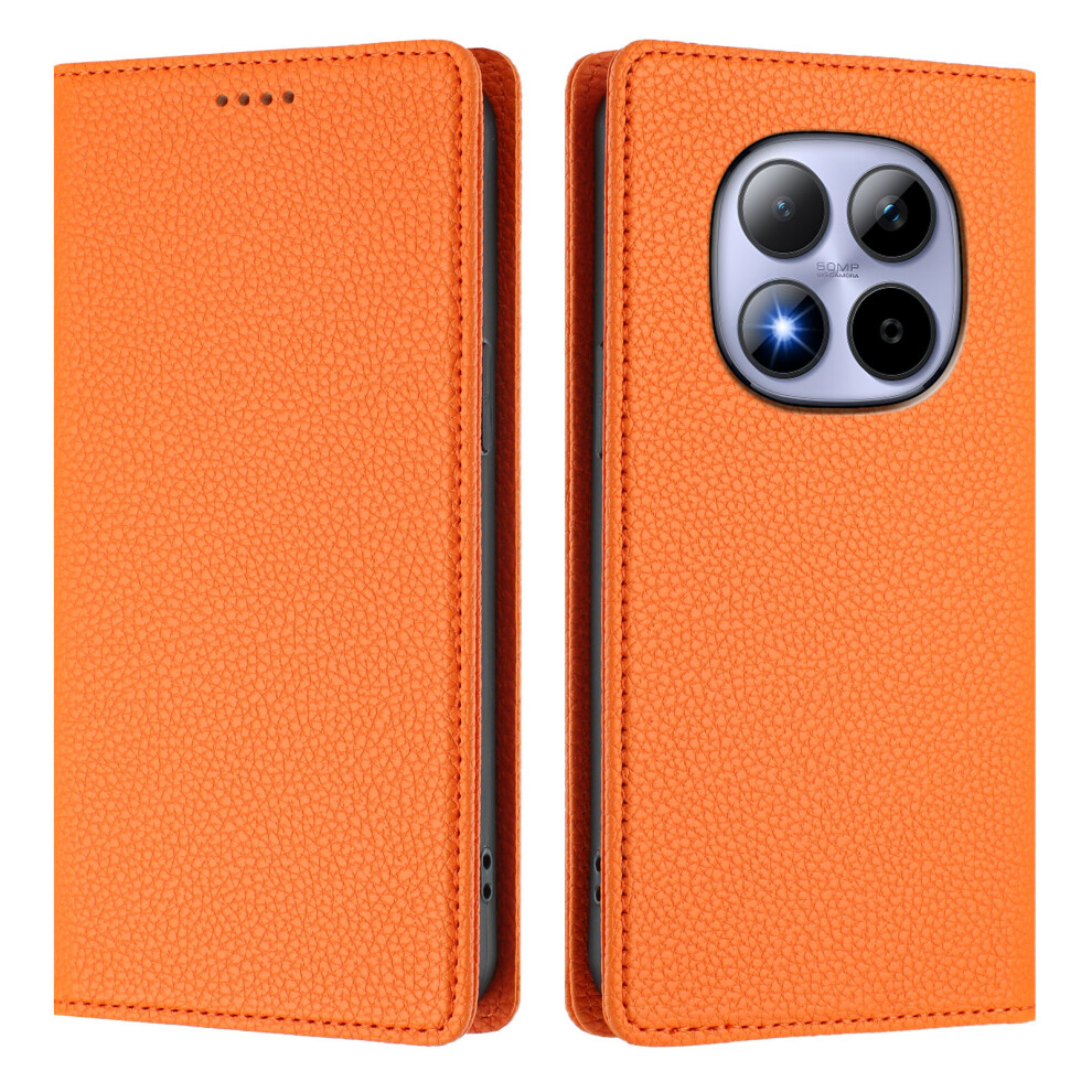 (Orange) For Xiaomi Redmi Note 15 Pro 4G (Global) Wallet Case Rfid Blocking Litchi Texture Leather Mobile Cover Orange 6914290968985