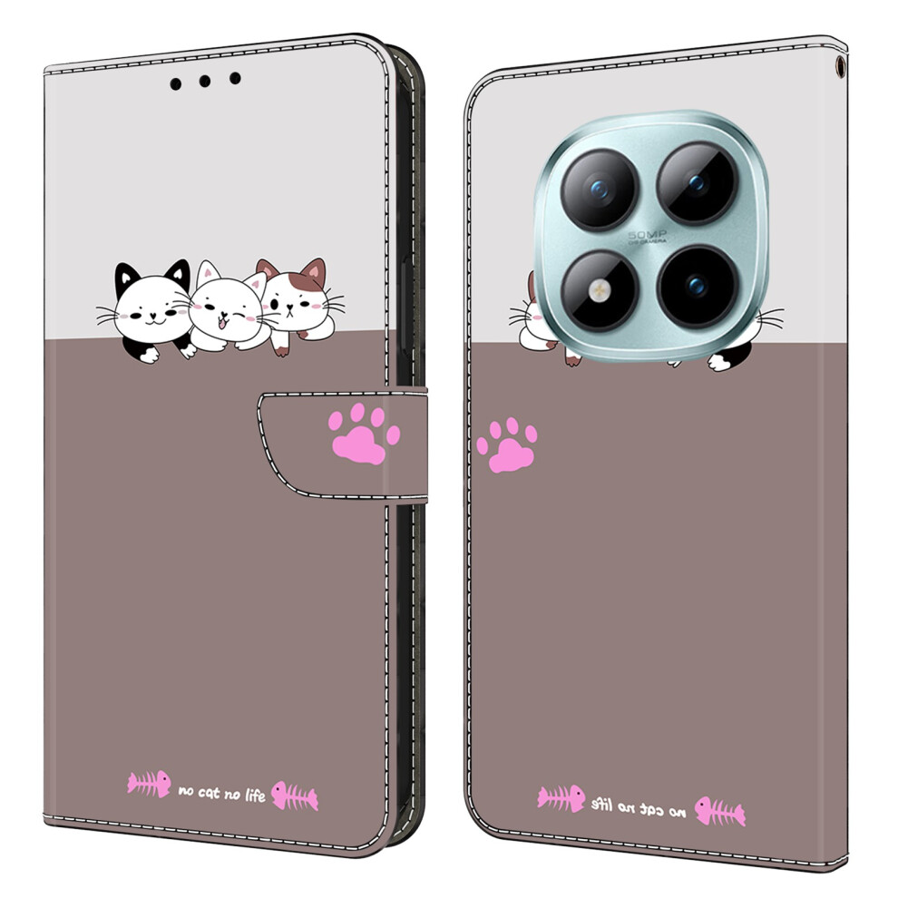 (Cats) Wallet Case For Xiaomi Poco M8 5G / Redmi Note 15 5G (Global) / 15 4G (Global) Foldable Stand Pattern Printing Pu Leathe 6914293928818