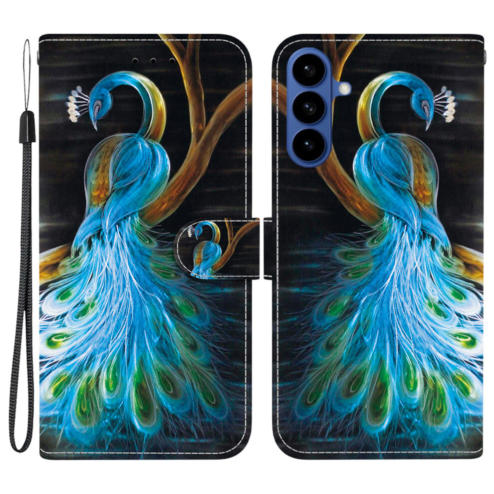 (Peacock) For Samsung Galaxy S26+ Case Pattern Printing Leather Flip Wallet Phone Cover With Lanyard 6914292783807