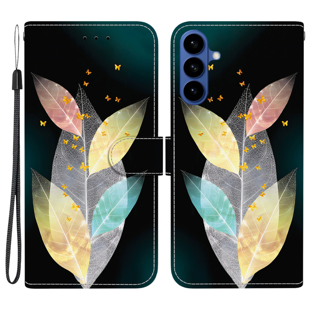 (Colored Leaves) For Samsung Galaxy S26+ Case Pattern Printing Leather Flip Wallet Phone Cover With Lanyard 6914293049599