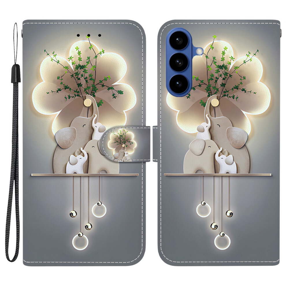 (Three Elephants) For Samsung Galaxy S26+ Case Pattern Printing Leather Flip Wallet Phone Cover With Lanyard 6914295001441