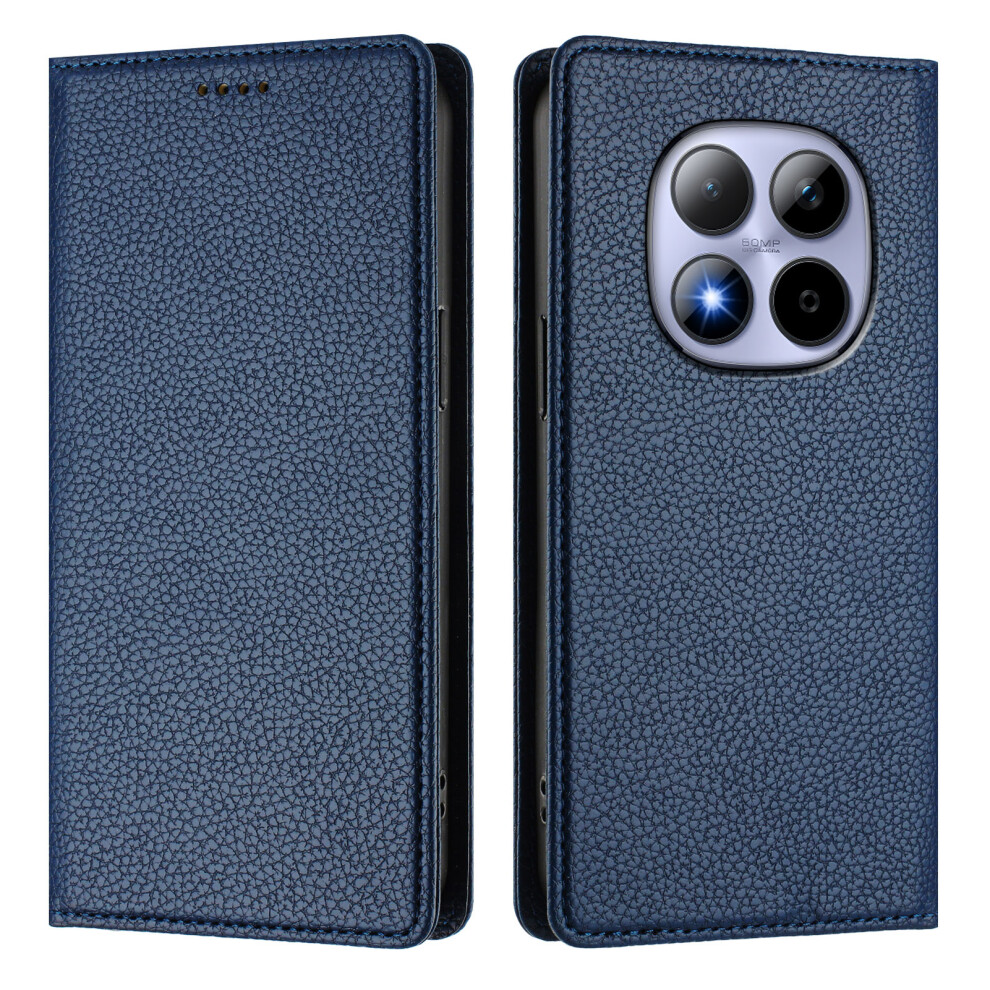 (Dark ) For Xiaomi Redmi Note 15 Pro 4G (Global) Wallet Case Rfid Blocking Litchi Texture Leather Mobile Cover Blue 6914298584897