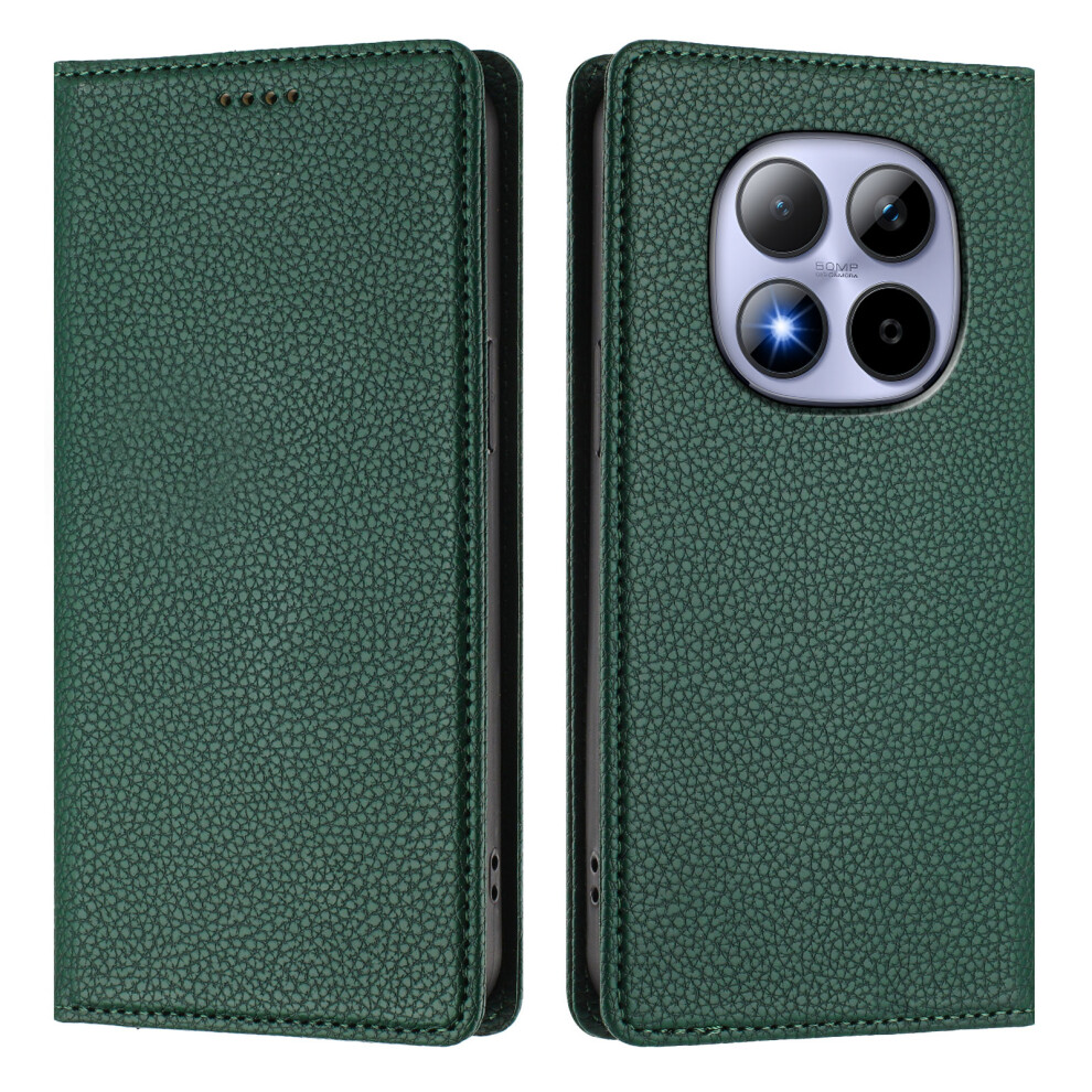 (Dark ) For Xiaomi Redmi Note 15 Pro 4G (Global) Wallet Case Rfid Blocking Litchi Texture Leather Mobile Cover Green 6914294981775