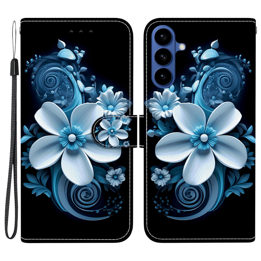 ( Orchid) For Samsung Galaxy S26+ Case Pattern Printing Leather Flip Wallet Phone Cover With Lanyard Black 6914293051714