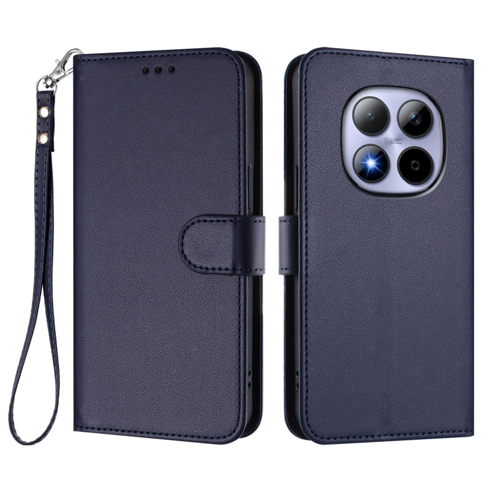 (Blue) For Xiaomi Redmi Note 15 Pro 4G (Global) Leather Case Wallet Stand Phone Cover With Wrist Strap Blue 6914292905773