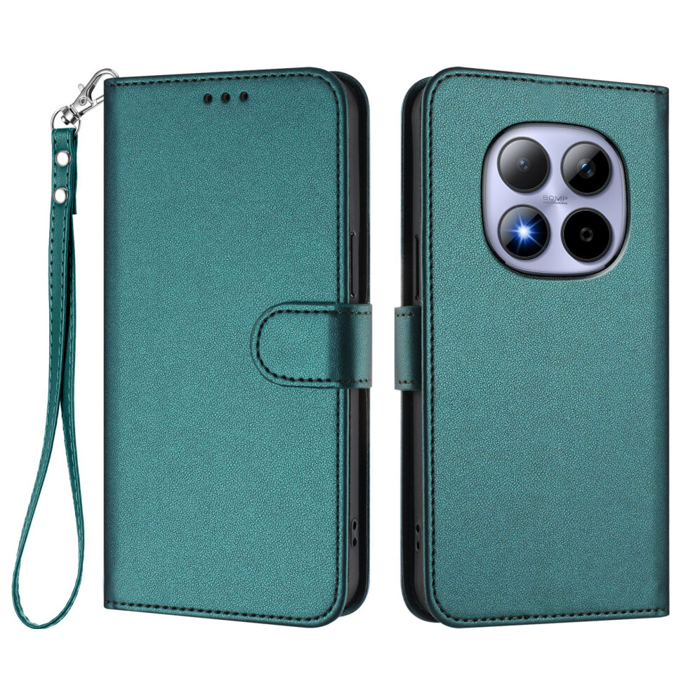 (Green) For Xiaomi Redmi Note 15 Pro 4G (Global) Leather Case Wallet Stand Phone Cover With Wrist Strap Green 6914299001232