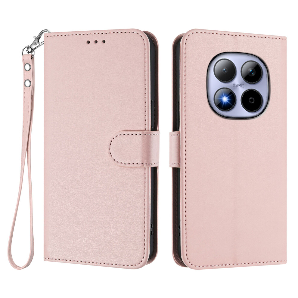 (Pink) For Xiaomi Redmi Note 15 Pro 4G (Global) Leather Case Wallet Stand Phone Cover With Wrist Strap Pink 6914294401389