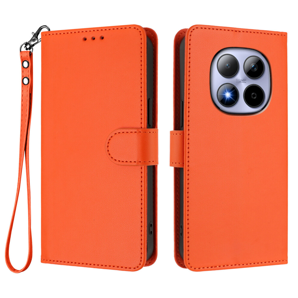 (Orange) For Xiaomi Redmi Note 15 Pro 4G (Global) Leather Case Wallet Stand Phone Cover With Wrist Strap Orange 6914291087661