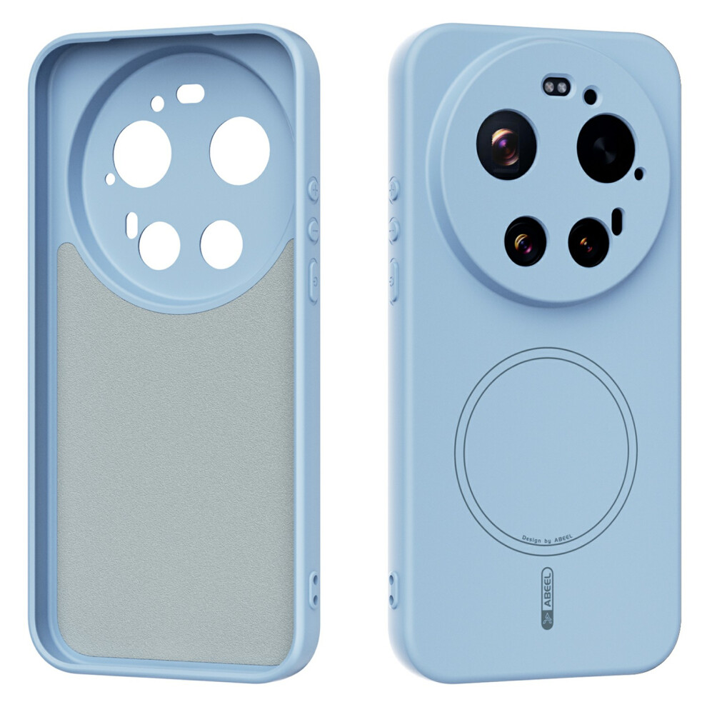 (Sky ) For Xiaomi 17 Ultra 5G Magnetic Case Skin Touch Liquid Silicone Phone Back Cover Blue 6914297158327