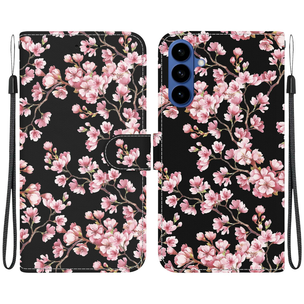 (Plum Blossom) For Samsung Galaxy A37 5G Wallet Phone Case Anti-Drop Pattern Printing Leather Flip Cover With Strap Purple 6914297358215