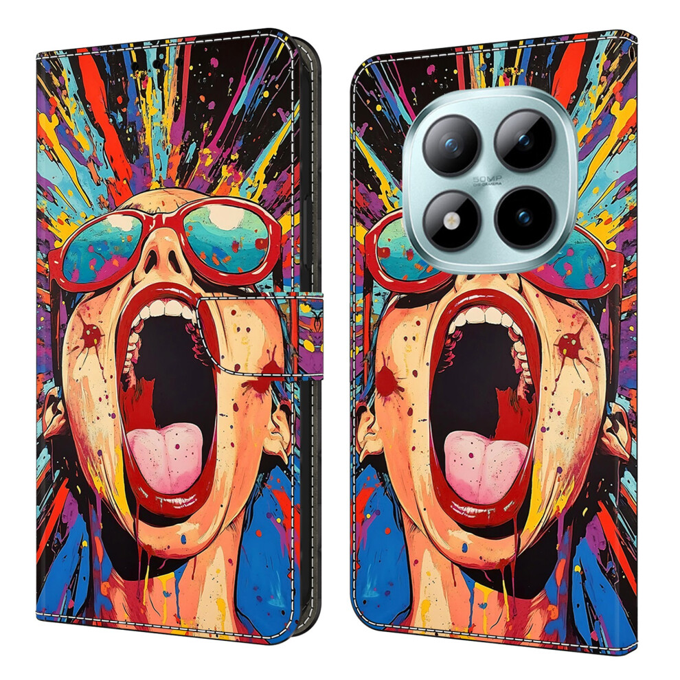 (Graffiti Scream) Wallet Case For Xiaomi Poco M8 5G / Redmi Note 15 5G (Global) / 15 4G (Global) Foldable Stand Pattern Printing Pu Leathe 6914296778670