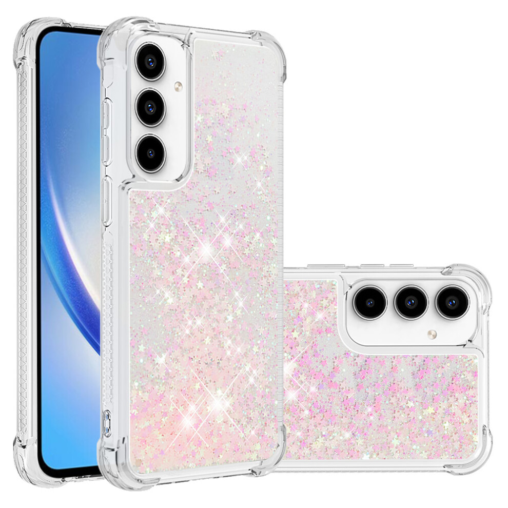 ( / Pentagrams) For Samsung Galaxy A57 5G Tpu Case Glitter Quicksand Shockproof Phone Back Cover Pink 6914291923655