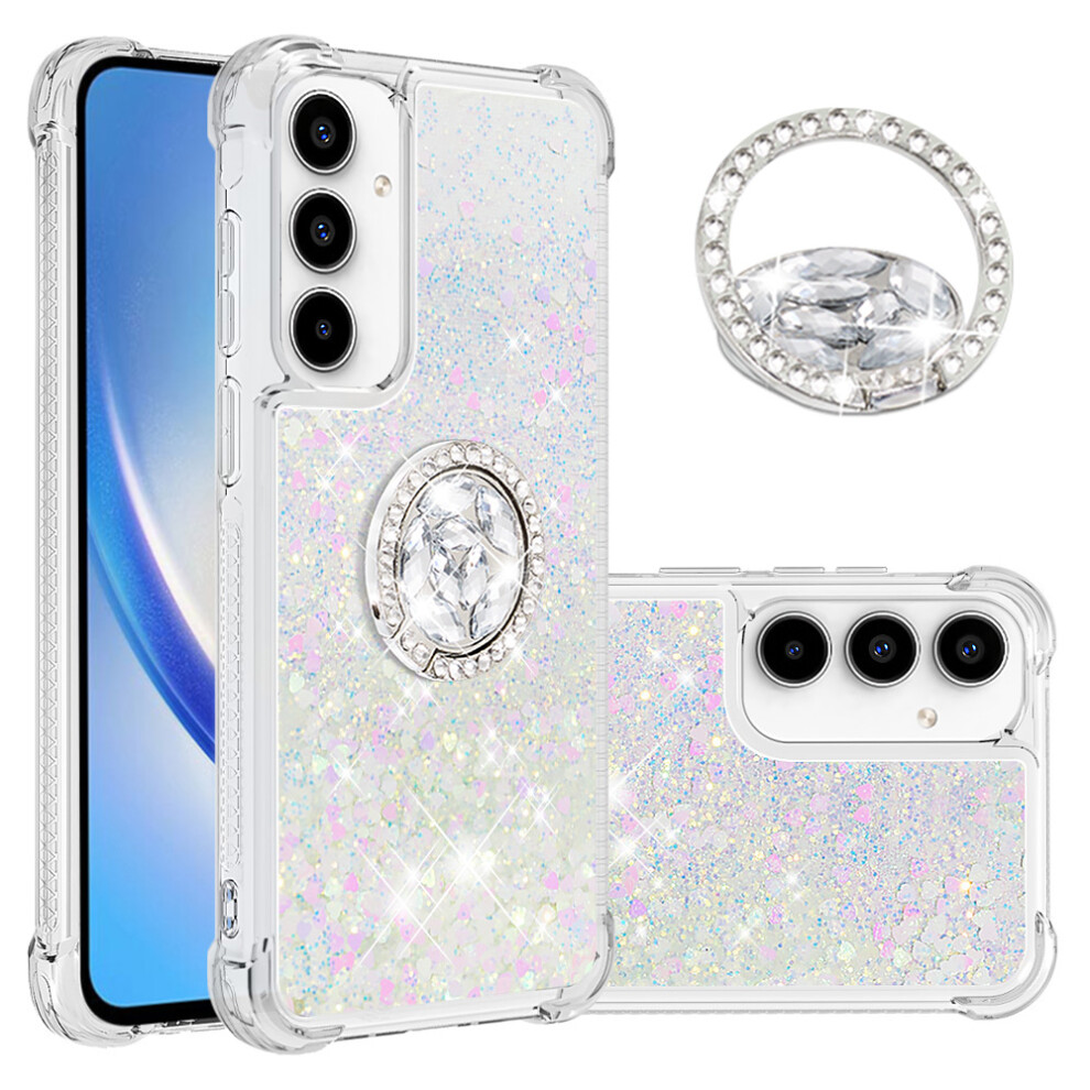(Laser / Hearts) For Samsung Galaxy A57 5G Tpu Case With Kickstand Quicksand Shockproof Cover 6914299790693