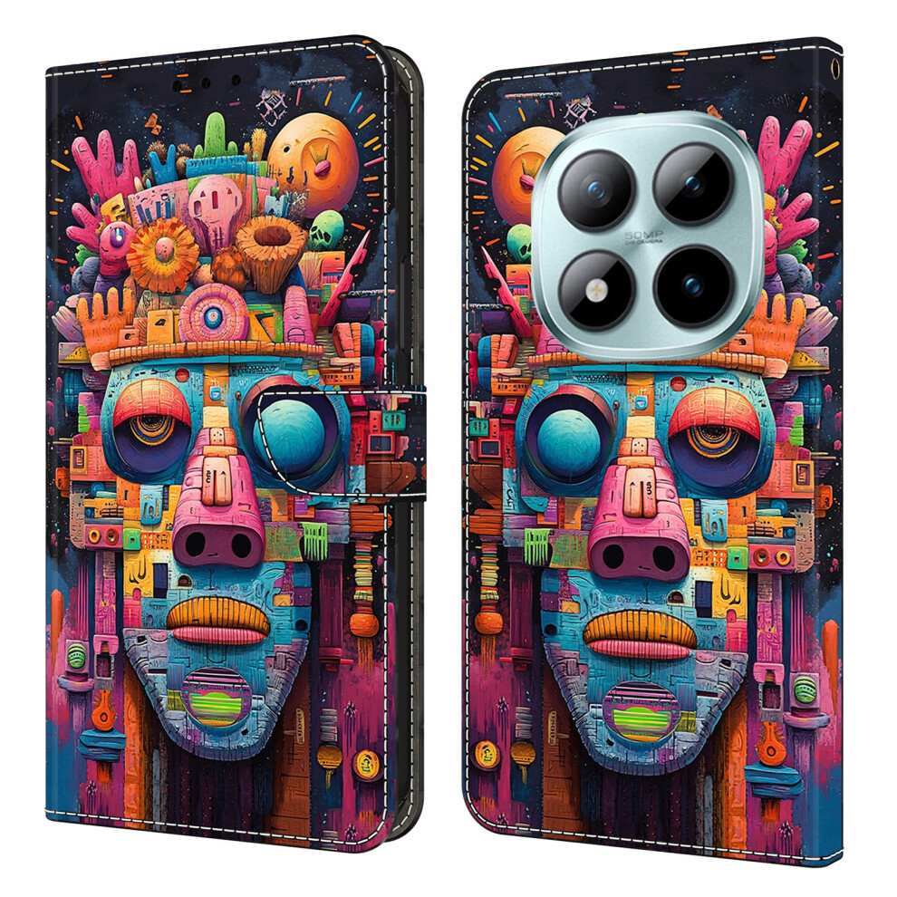 (Graffiti Portrait) Wallet Case For Xiaomi Poco M8 5G / Redmi Note 15 5G (Global) / 15 4G (Global) Foldable Stand Pattern Printing Pu Leathe 6914293464958
