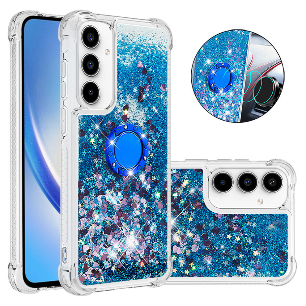 ( / Hearts) For Samsung Galaxy A57 5G Tpu Case With Kickstand Quicksand Shockproof Cover Blue 6914295303965