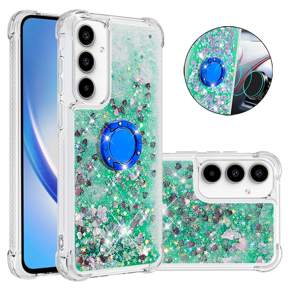 ( / Hearts) For Samsung Galaxy A57 5G Tpu Case With Kickstand Quicksand Shockproof Cover Green 6914290696284