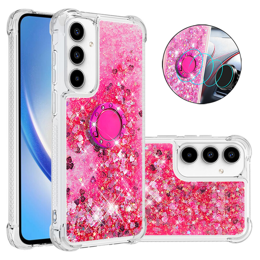 ( / Hearts) For Samsung Galaxy A57 5G Tpu Case With Kickstand Quicksand Shockproof Cover Pink 6914291628765