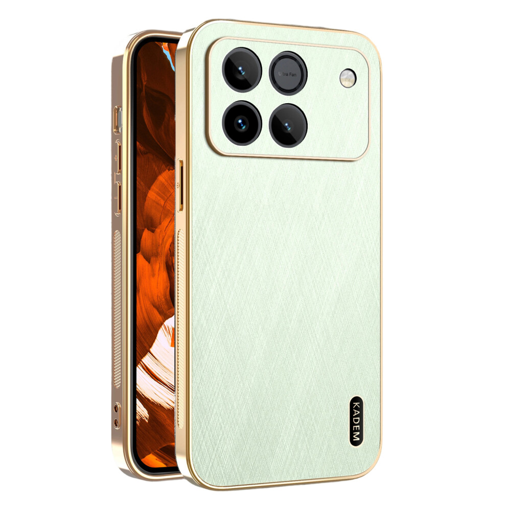(Green) Kadem Phone Case For Honor Win 5G / Win Rt 5G Electroplating Silk Texture Pu + Tpu Phone Back Cover Green 6914291943899