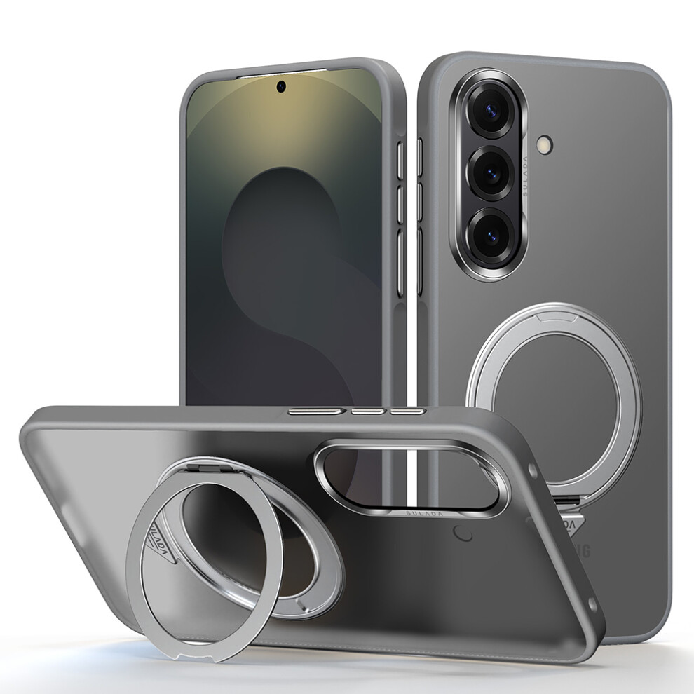 (Titanium ) Sulada For Samsung Galaxy S26+ Case Magnetic Case Anti-Fingerprints Matte Tpu + Pc Phone Cover With Kickstand Grey 6914296390711