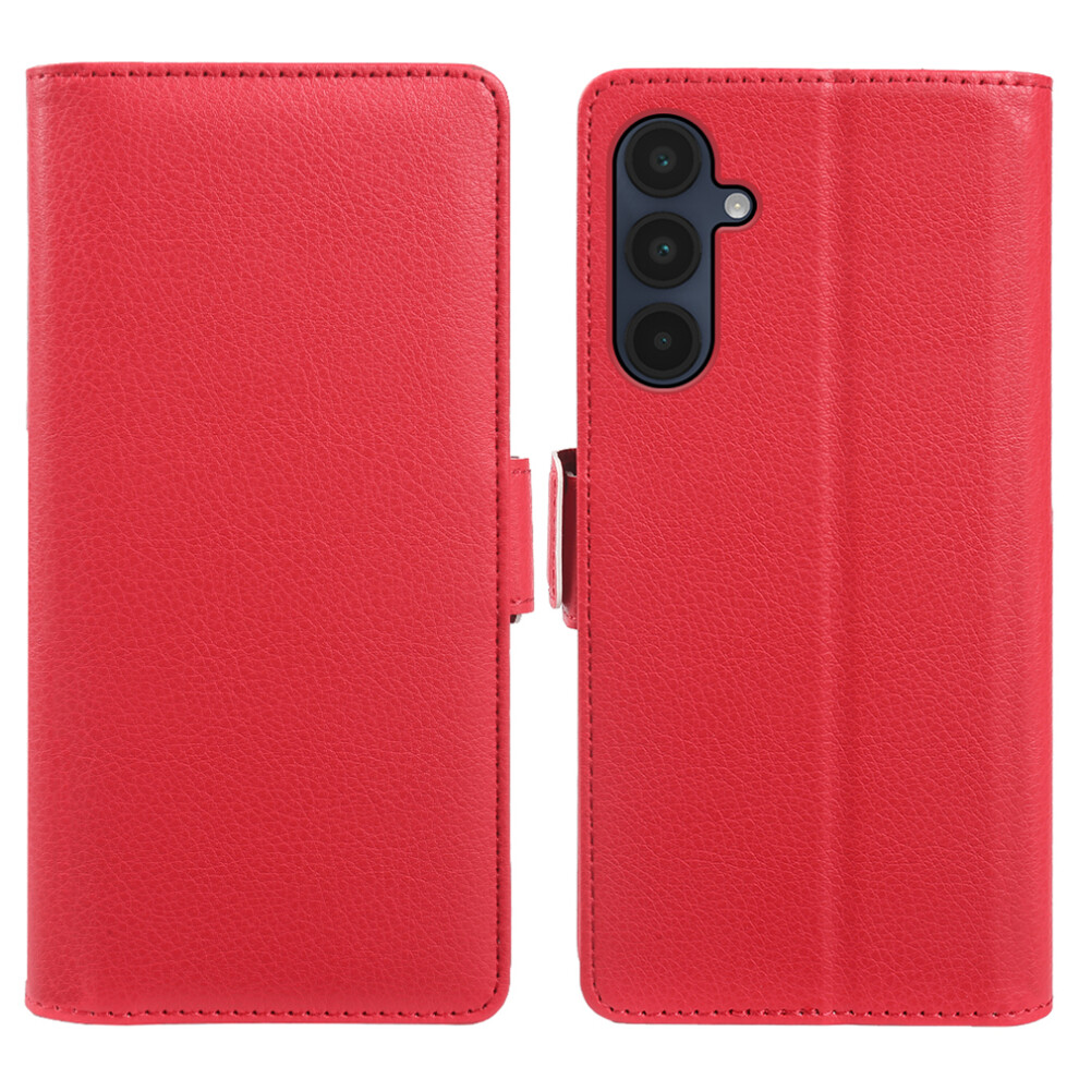 (Red) For Samsung Galaxy A16 5G / A16 4G Wallet Case With Dual Magnetic Clasp Litchi Textu Leather Flip Stand Phone Cover Red 6914298869062