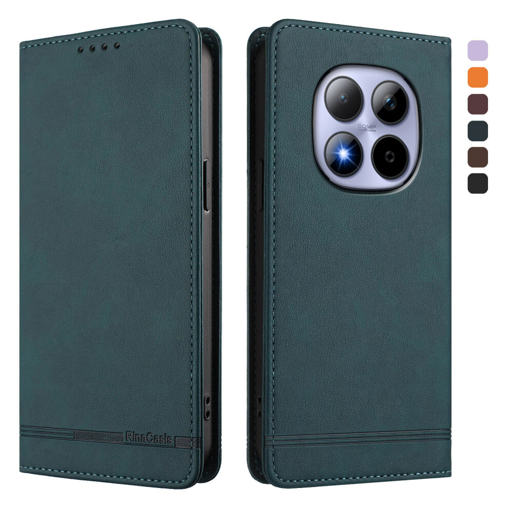 (Dark ) Rinacasis Rc23 Phone Case For Xiaomi Poco M8 5G / Redmi Note 15 5G (Global) / 15 4G (Global) Rfid Blocking Wallet Stand Green 6914297811383