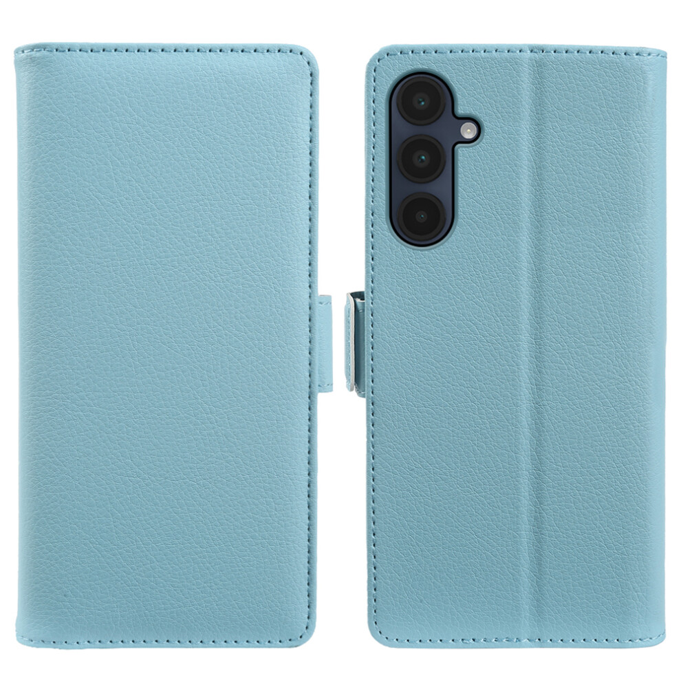(Blue) For Samsung Galaxy A16 5G / A16 4G Wallet Case With Dual Magnetic Clasp Litchi Textured Leather Flip Stand Phone Cover Blue 6914291187927