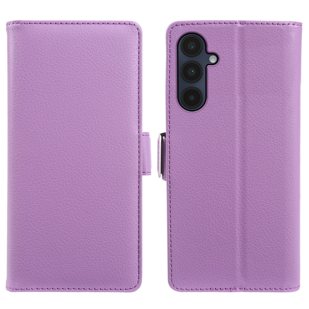 (Purple) For Samsung Galaxy A16 5G / A16 4G Wallet Case With Dual Magnetic Clasp Litchi Textured Leather Flip Stand Phone Cover Purple 6914295810258