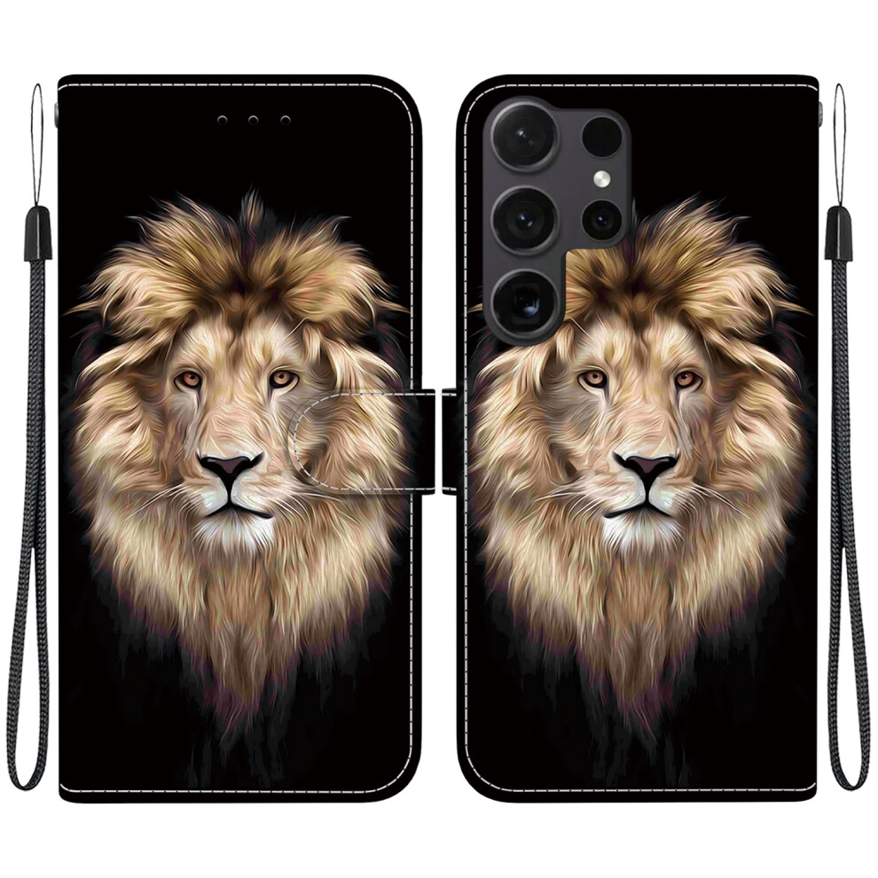 (Lion Head) For Samsung Galaxy S26 Ultra Case Pattern Printing Leather Flip Wallet Phone Cover With Lanyard 6914294291720