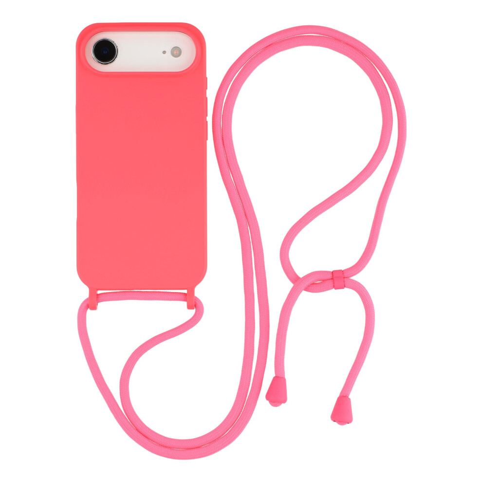 (Rose) For Iphone Air Case Liquid Silicone Protective Phone Cover With Crossbody Lanyard 6914297367996