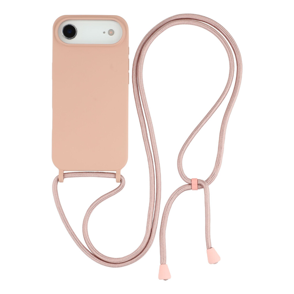 (Pink) For Iphone Air Case Liquid Silicone Protective Phone Cover With Crossbody Lanyard Pink 6914290956043