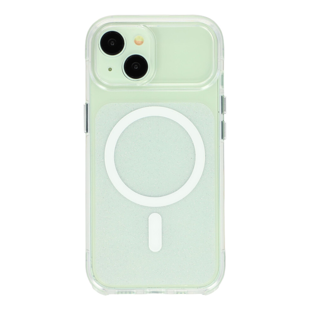 (White) For Iphone 15 Case Compatible With Magsafe Clear Glitter Shockproof Tpu Acrylic Phone Cover White 6914299835189