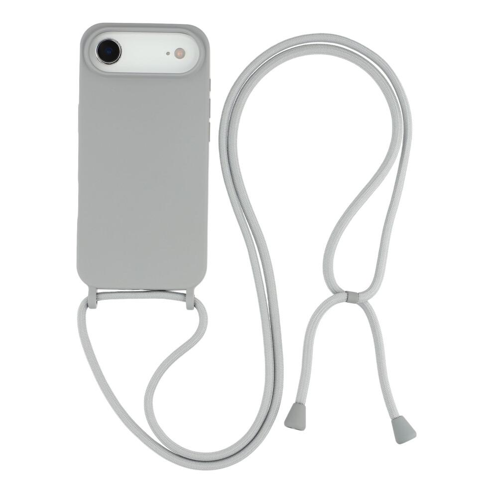(Grey) For Iphone Air Case Liquid Silicone Protective Phone Cover With Crossbody Lanyard Grey 6914291146924
