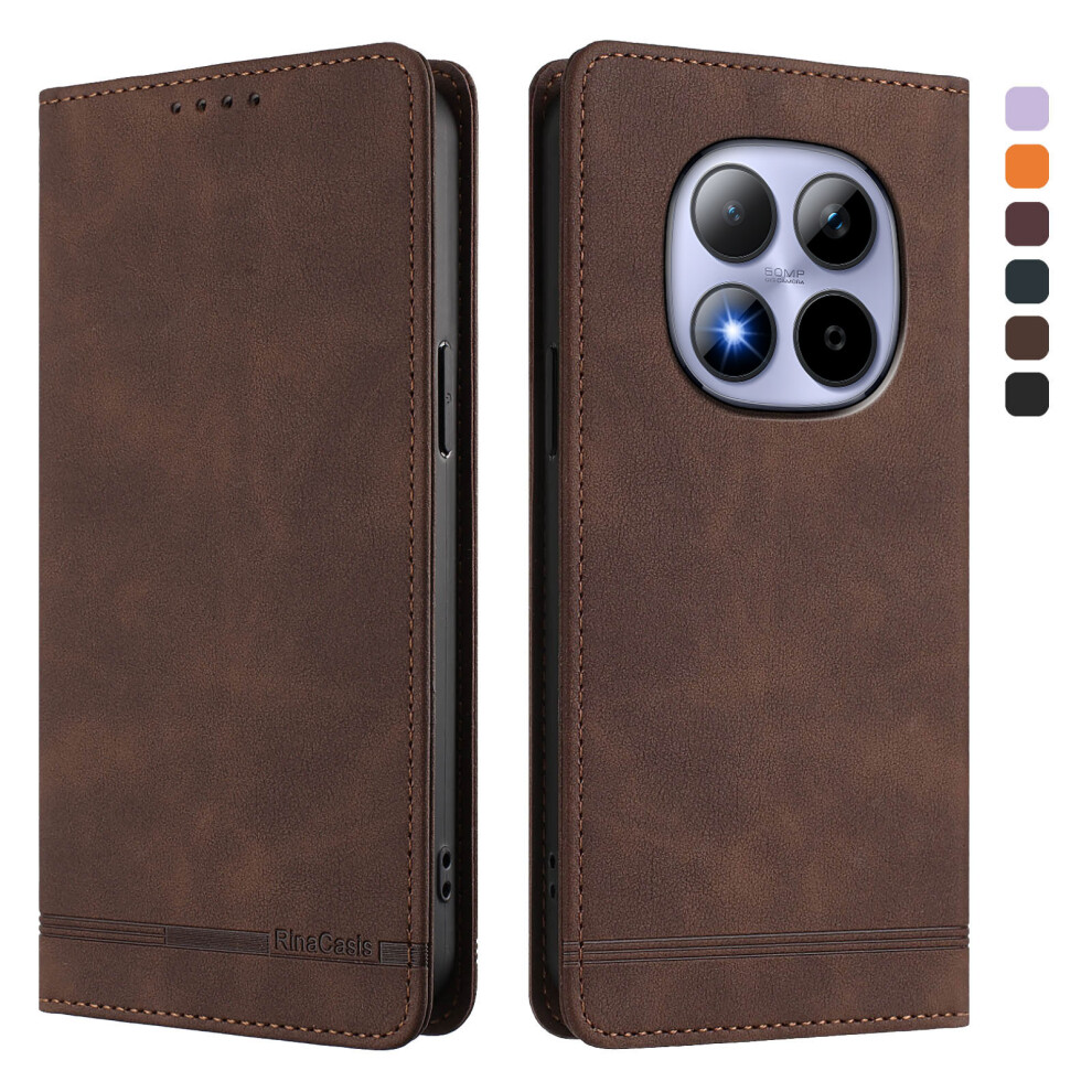 (Brown) Rinacasis Rc23 For Xiaomi Poco M8 Pro 5G / Redmi Note 15 Pro+ 5G (Global) Case Rfid Blocking Wallet Stand Pu Leather Pho Brown 6914294147690