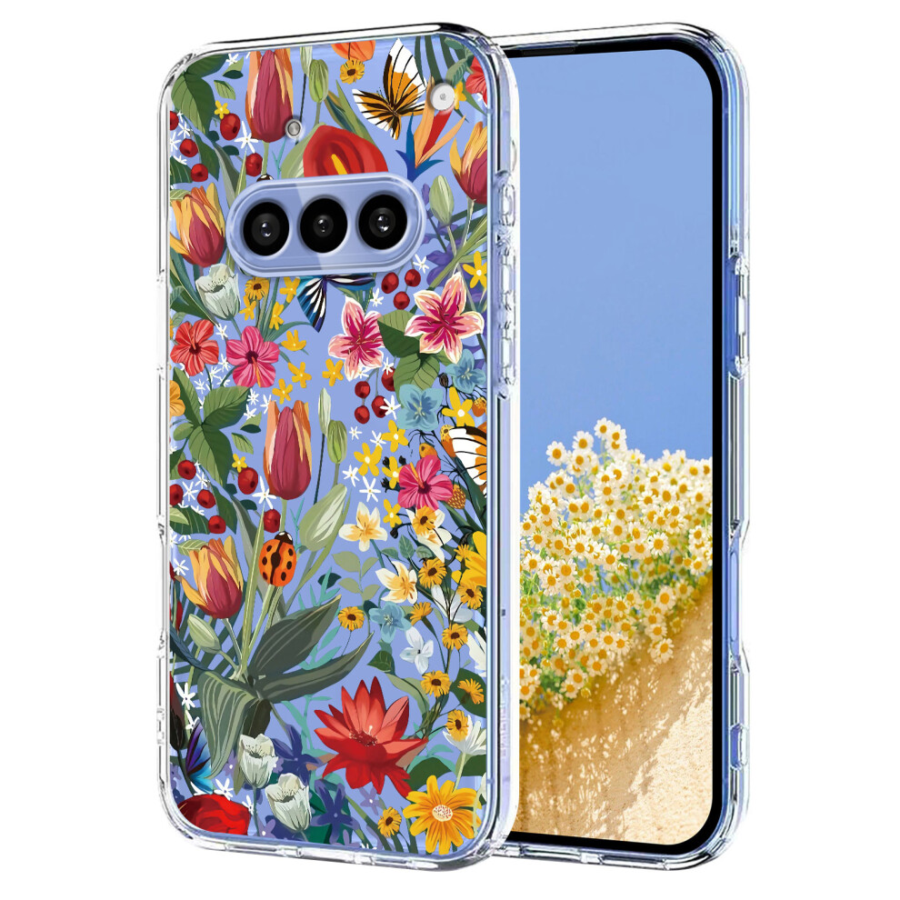 (Lilies) For Nothing Phone (3A) Case Butterfly Floral Pattern Printing Tpu Phone Back Cover 6914291115418