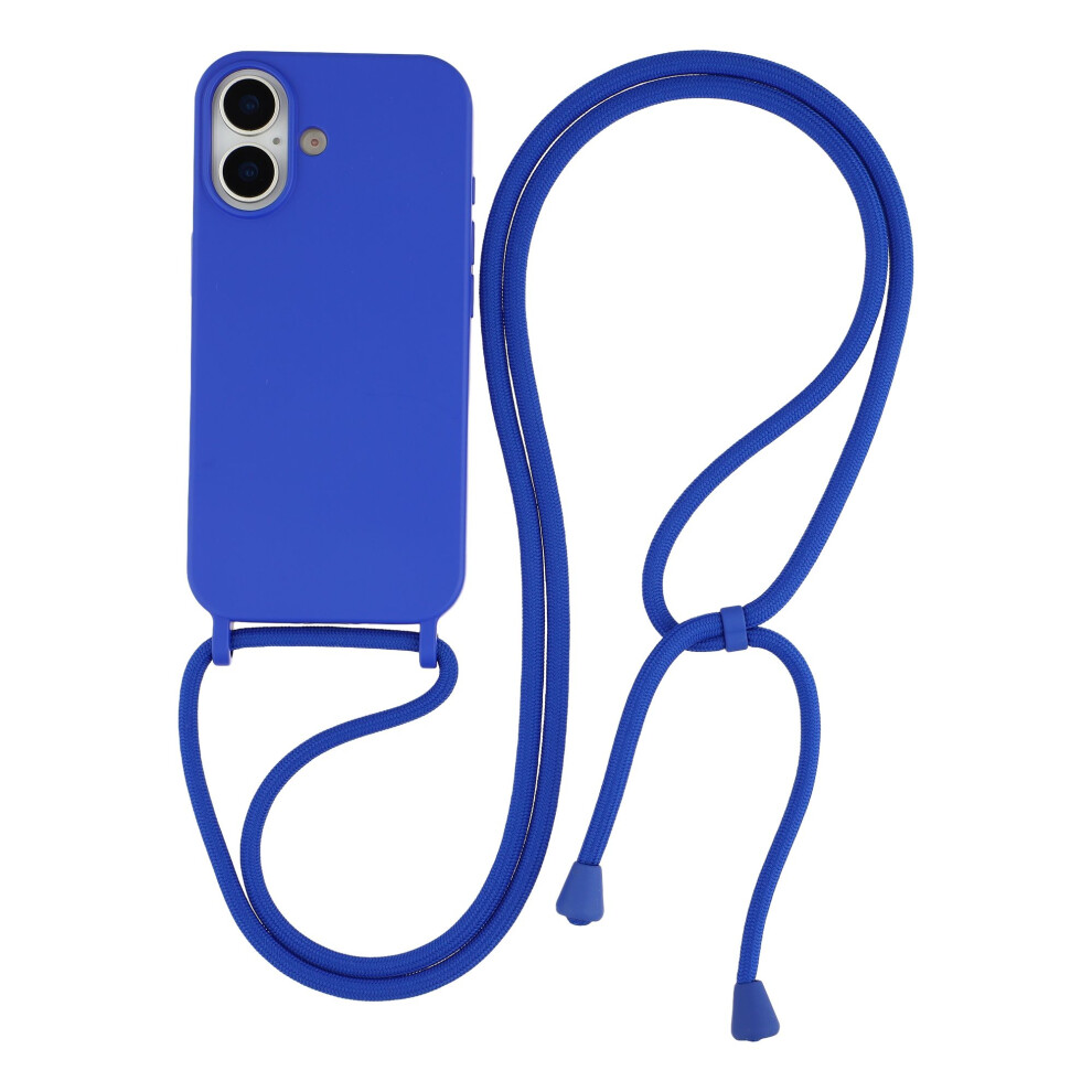 (Blue) For Iphone 17 Case Liquid Silicone Protective Phone Cover With Crossbody Lanyard Blue 6914294303331