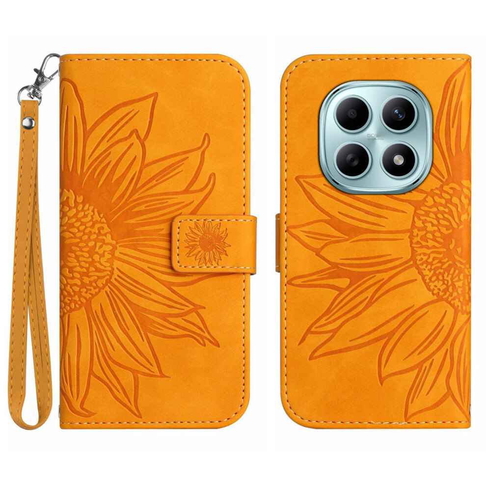 (Yellow) For Xiaomi Poco M8 5G / Redmi Note 15 5G (Global) / 15 4G (Global) Case Sunflower Imprint Leather Wallet Phone Cover Wit Yellow 6914299557708