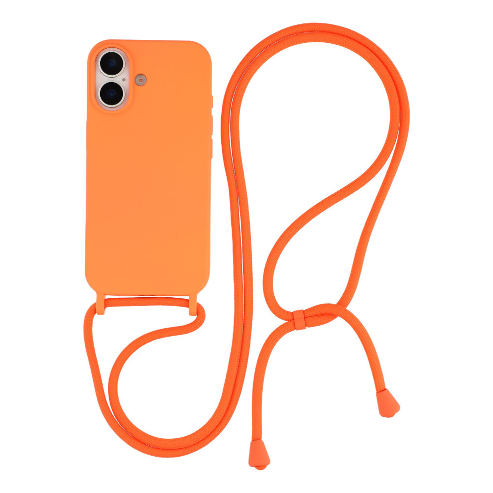 (Orange) For Iphone 17 Case Liquid Silicone Protective Phone Cover With Crossbody Lanyard Orange 6914294798038