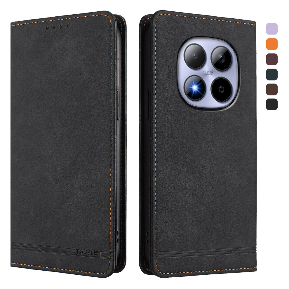 (Black) Rinacasis Rc23 For Xiaomi Poco M8 Pro 5G / Redmi Note 15 Pro+ 5G (Global) Case Rfid Blocking Wallet Stand Pu Leather Pho Black 6914296754070