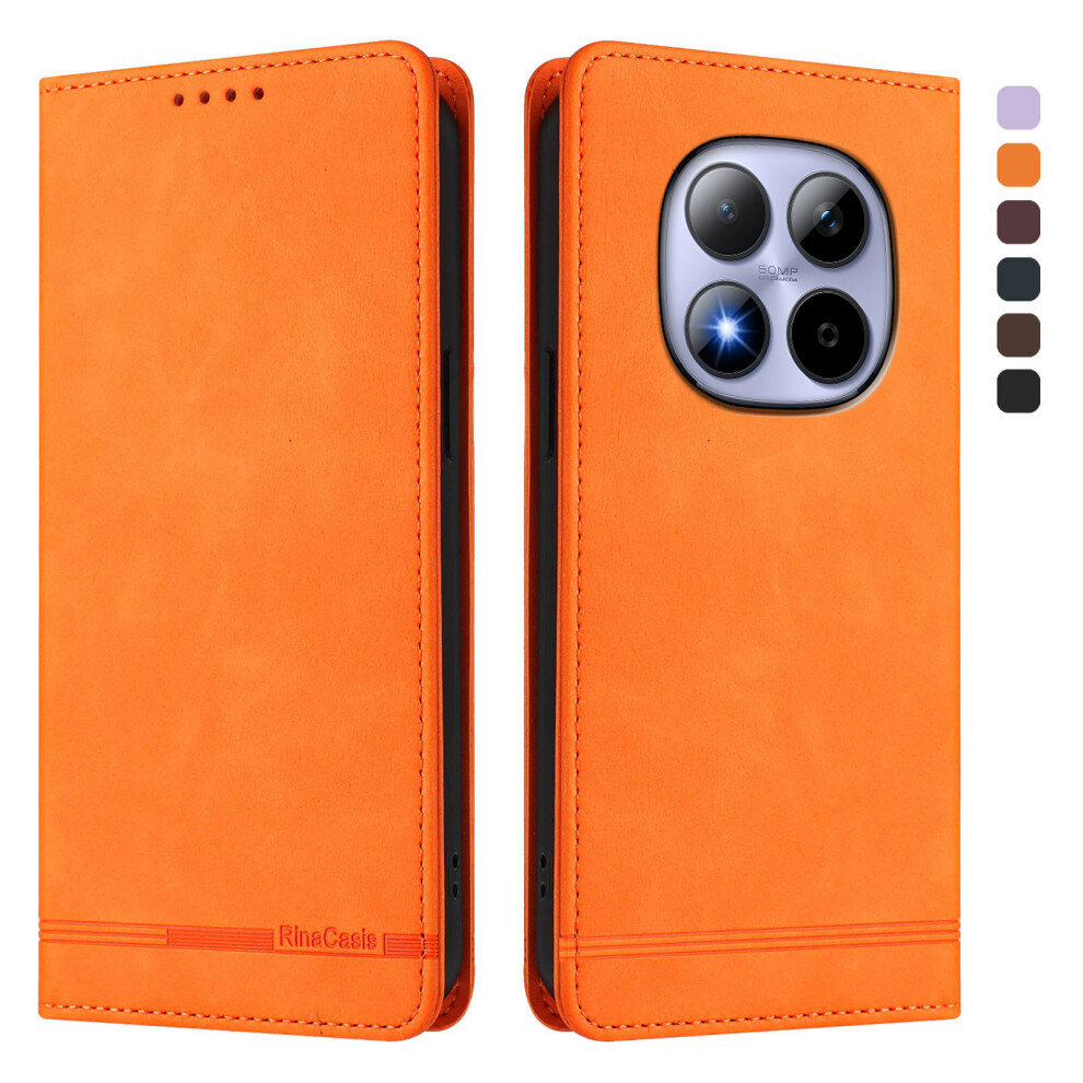 (Orange) Rinacasis Rc23 For Xiaomi Poco M8 Pro 5G / Redmi Note 15 Pro+ 5G (Global) Case Rfid Blocking Wallet Stand Pu Leather Pho Orange 6914298584118