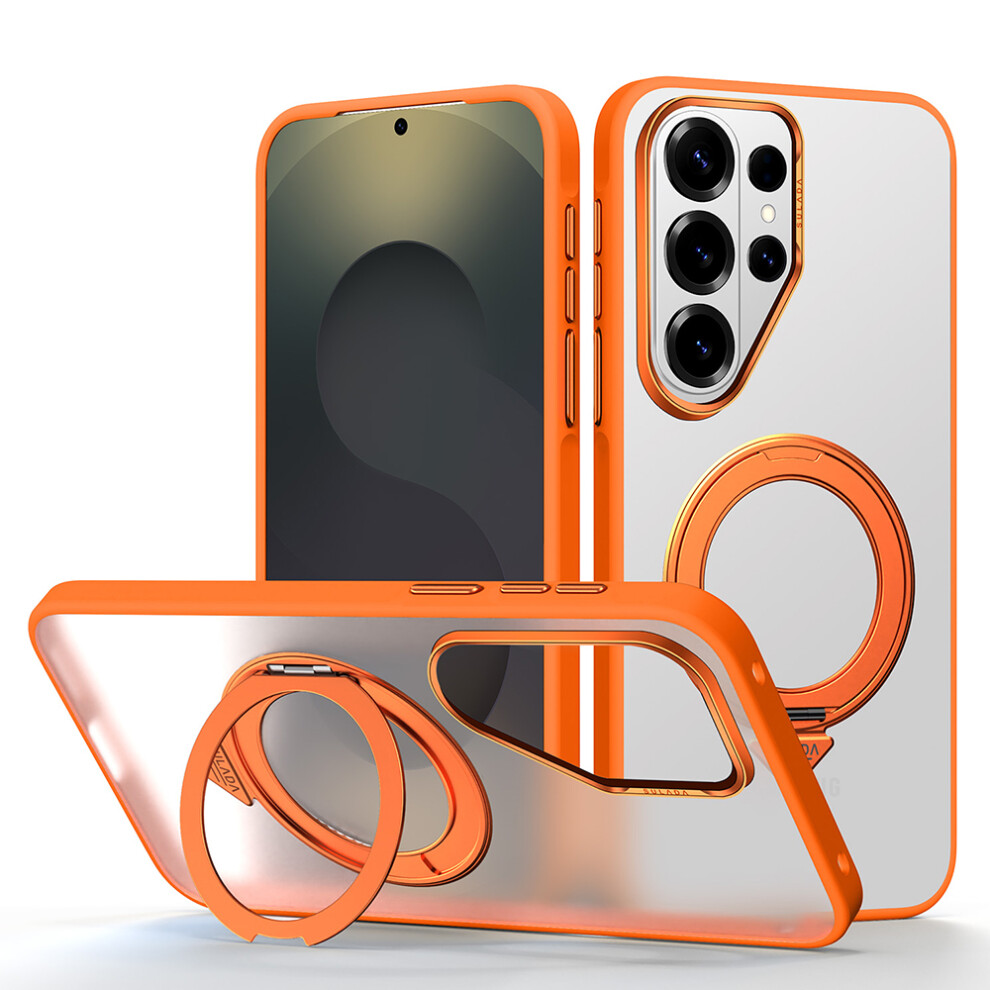 (Orange) Sulada For Samsung Galaxy S26 Ultra Case Magnetic Case Anti-Fingerprints Matte Tpu + Pc Phone Cover With Kickstand Orange 6914297723068