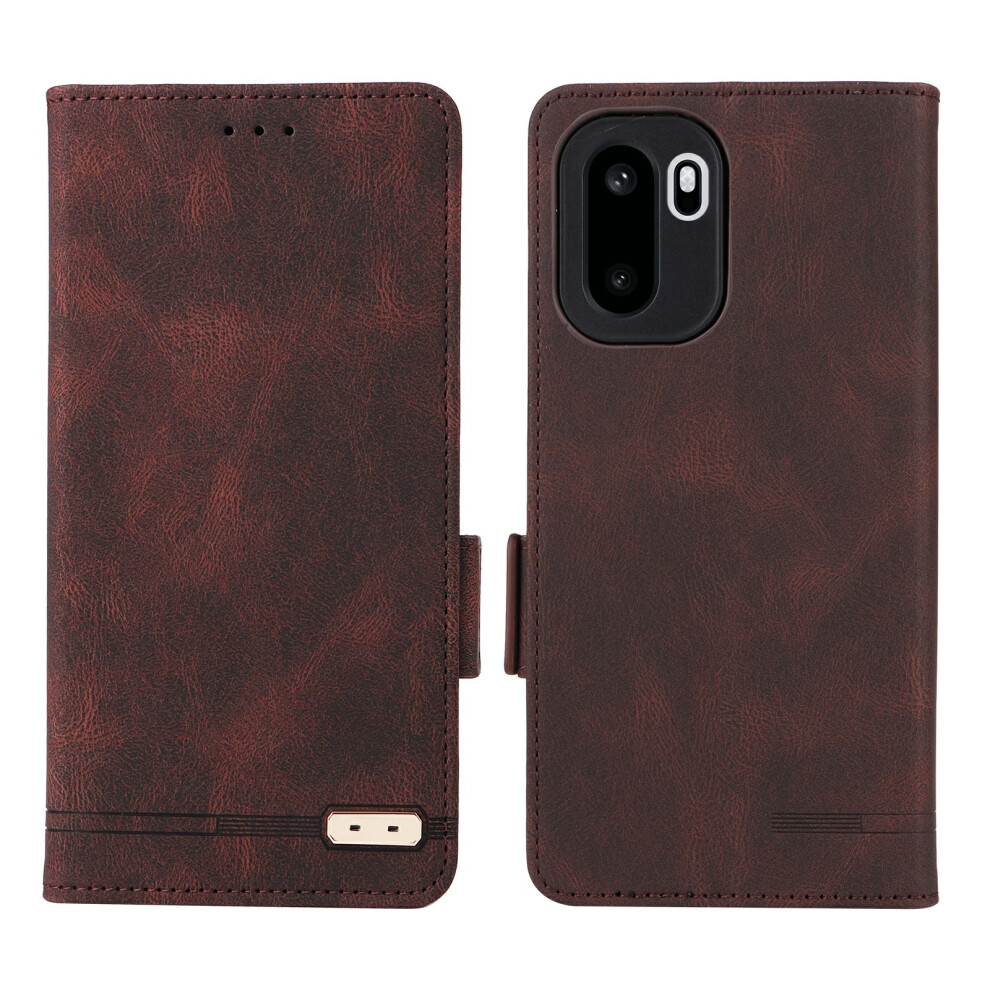 (Coffee) Phone Case For Oneplus 15R 5G / Ace 6 5G / Ace 6T 5G Leather Wallet Flip Phone Cover With Hardware Decor Brown 6914294262973