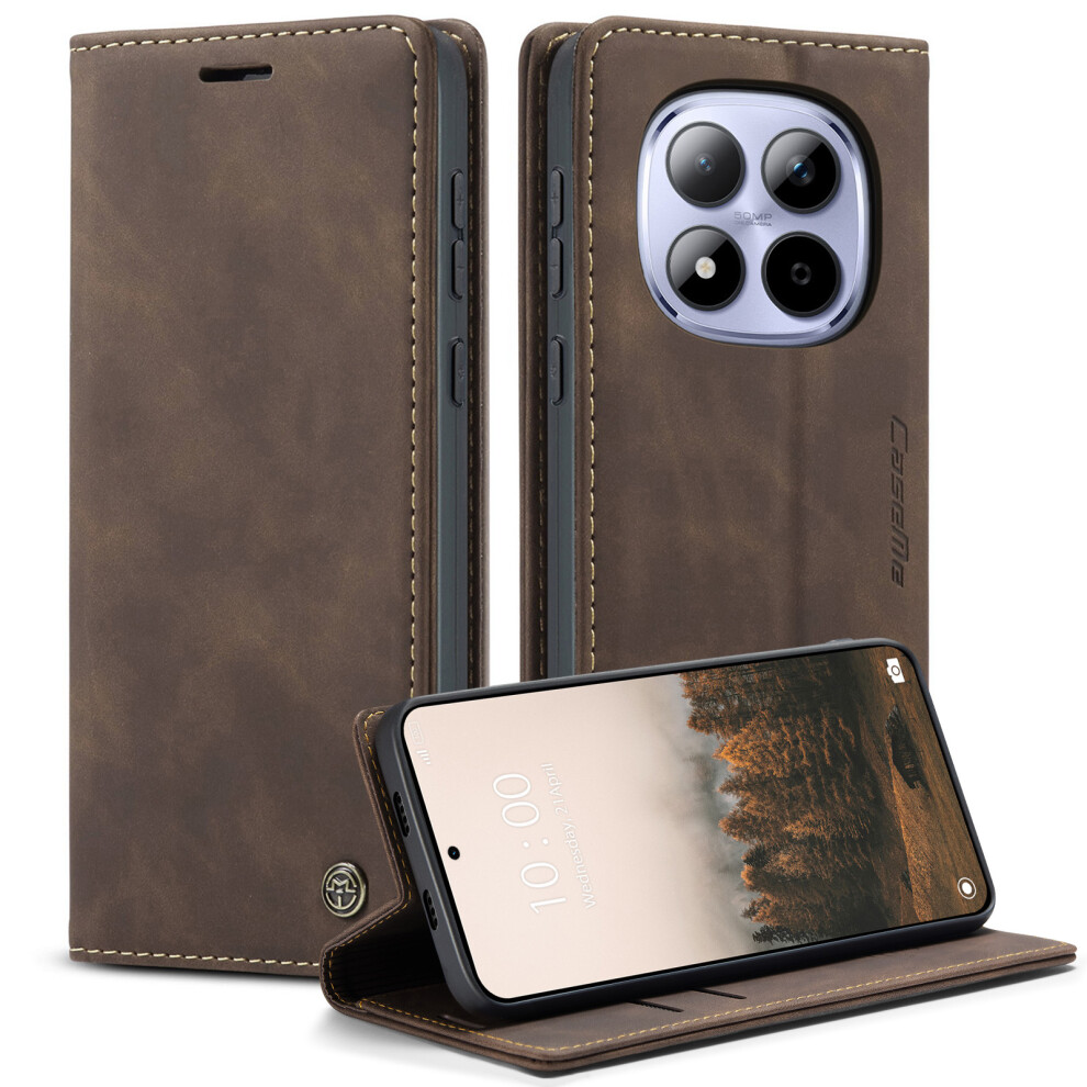 (Coffee) For Xiaomi Redmi Note 15 Pro 5G (Global) Wallet Case 013 Series Pu Leather Phone Cover Stand Brown 6914299988427