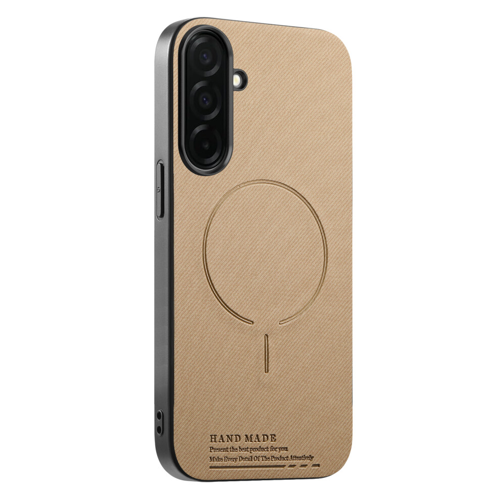 (Khaki) For Samsung Galaxy A37 5G Magnetic Case Cloth Texture Pc + Tpu + Pu Leather Anti-Scratch Phone Cover Gold 6914292583049