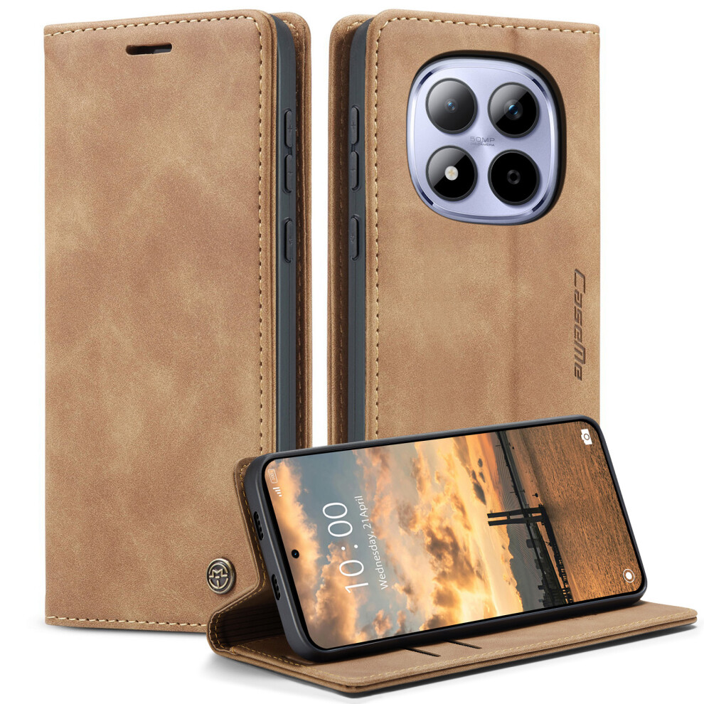 (Brown) For Xiaomi Redmi Note 15 Pro 5G (Global) Wallet Case 013 Series Pu Leather Phone Cover Stand Brown 6914295198981