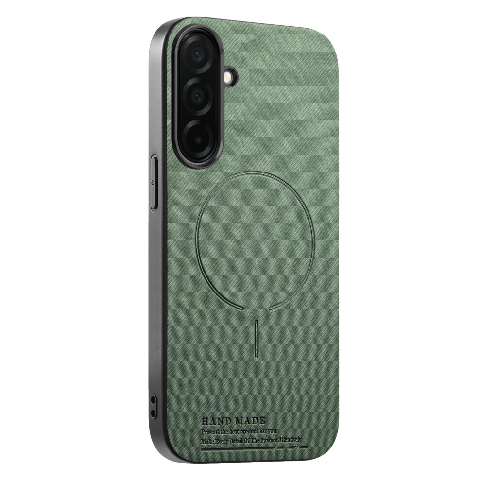 (Green) For Samsung Galaxy A57 5G Magnetic Case Cloth Texture Pc + Tpu + Pu Leather Anti-Scratch Phone Cover Green 6914291671556