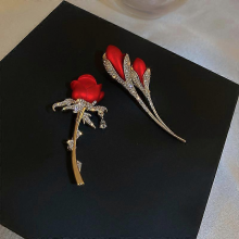 Spilla floreale elegante da donna con zirconi, accessorio moda per abiti, regalo per feste, 2 pezzi