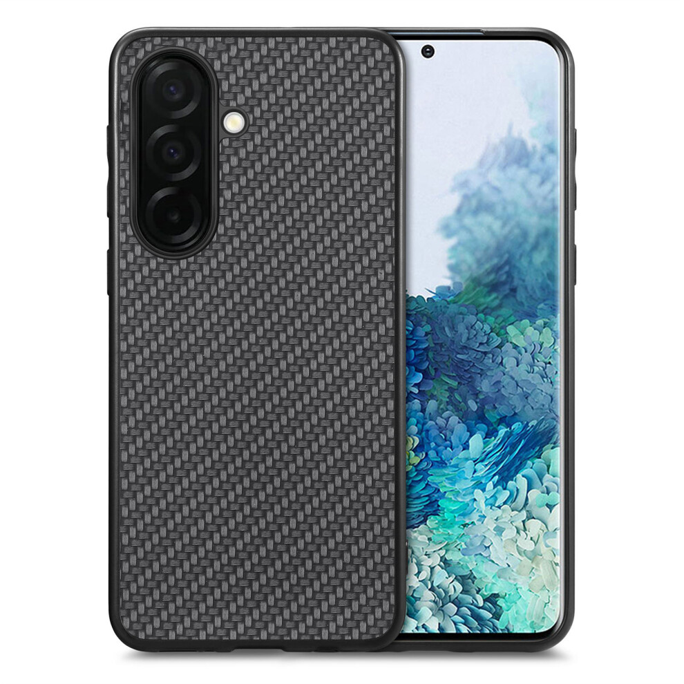(Black) For Samsung Galaxy A37 5G Case Carbon Fiber Texture Pu Leather + Pc + Tpu Phone Cover Black 6914292105333