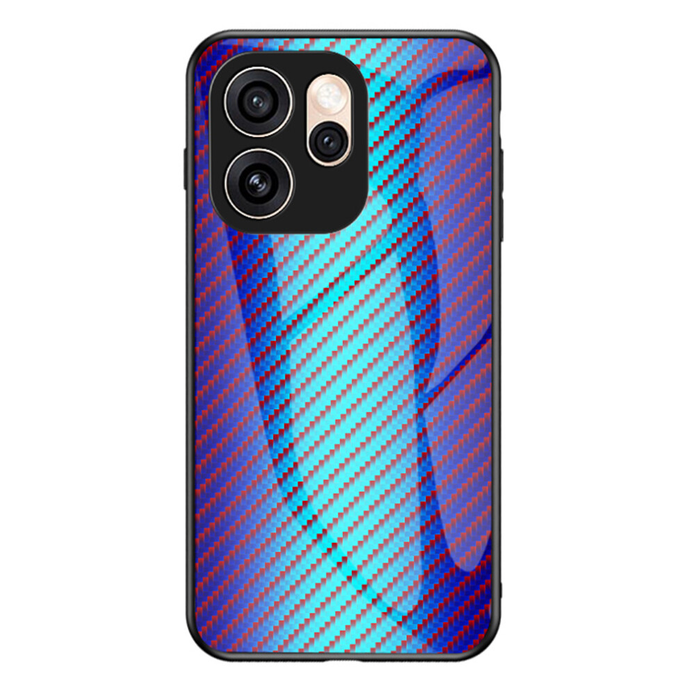 ( Fiber) Phone Case For Oppo Reno15 Pro Max 5G (Global) / Reno15 Pro 5G (China) Tempered Glass Shockproof Phone Cover Blue 6914294943926